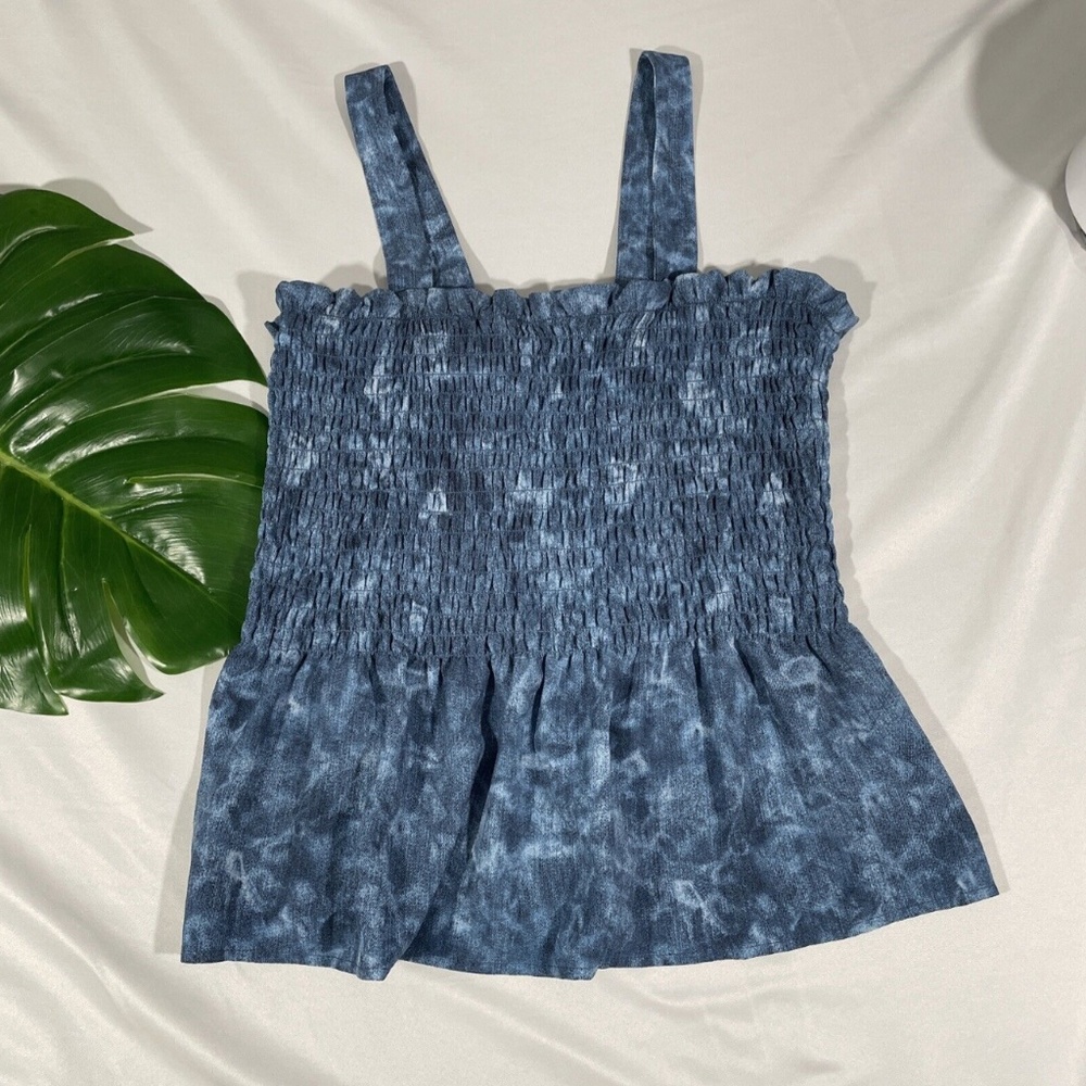 NWT Michael‎ Michael Kors [ Small ] Tie Dye Smocked Tank Top in Navy